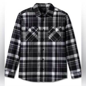 Harley Davidson NWT Sz XL Cotton Twill Black & White Essence Plaid Shirt - Gift